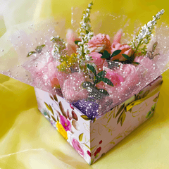 Scented Soy Wax Flower Square Bouquet