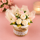 Soy Wax Flower Bouquet White