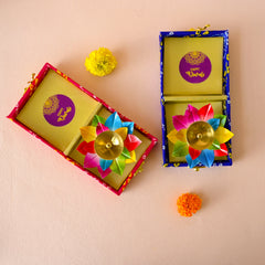 Festive Lotus Diya Box - SweeDesi