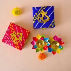 Festive Lotus Diya Box - SweeDesi