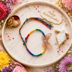 Rainbow Butterfly Rakhi - SweeDesi
