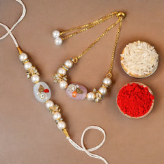Bandhan Oval Stone Rakhi Set - SweeDesi