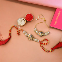 Bandhan Pearl Rakhi Set - SweeDesi