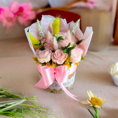 Soy Wax Flower Bouquet Pink