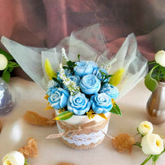 Soy Wax Flower Bouquet Blue