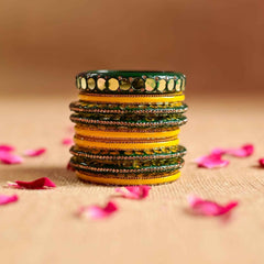 Advika Yellow-Green Bangle Set