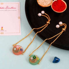 Bandhan Round Stone Rakhi - SweeDesi