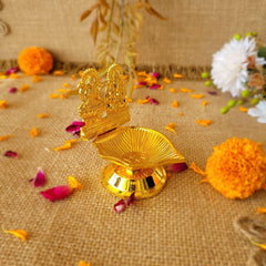 Brass Laxmi Ganesh Diya available online at SweeDesi