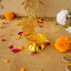 Brass Laxmi Ganesh Diya available online at SweeDesi