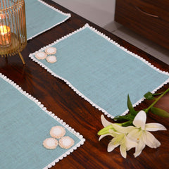Jute Table Mat - Blue available online at SweeDesi