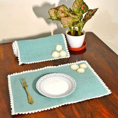 Jute Table Mat - Blue