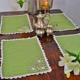 Jute Table Mat - Green available online at SweeDesi