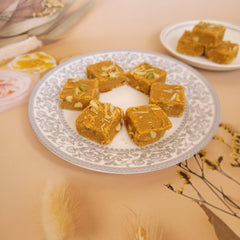 Roasted Chana Badam Barfi - 400gm available online at SweeDesi