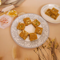 Roasted Chana Badam Barfi - 400gm available online at SweeDesi
