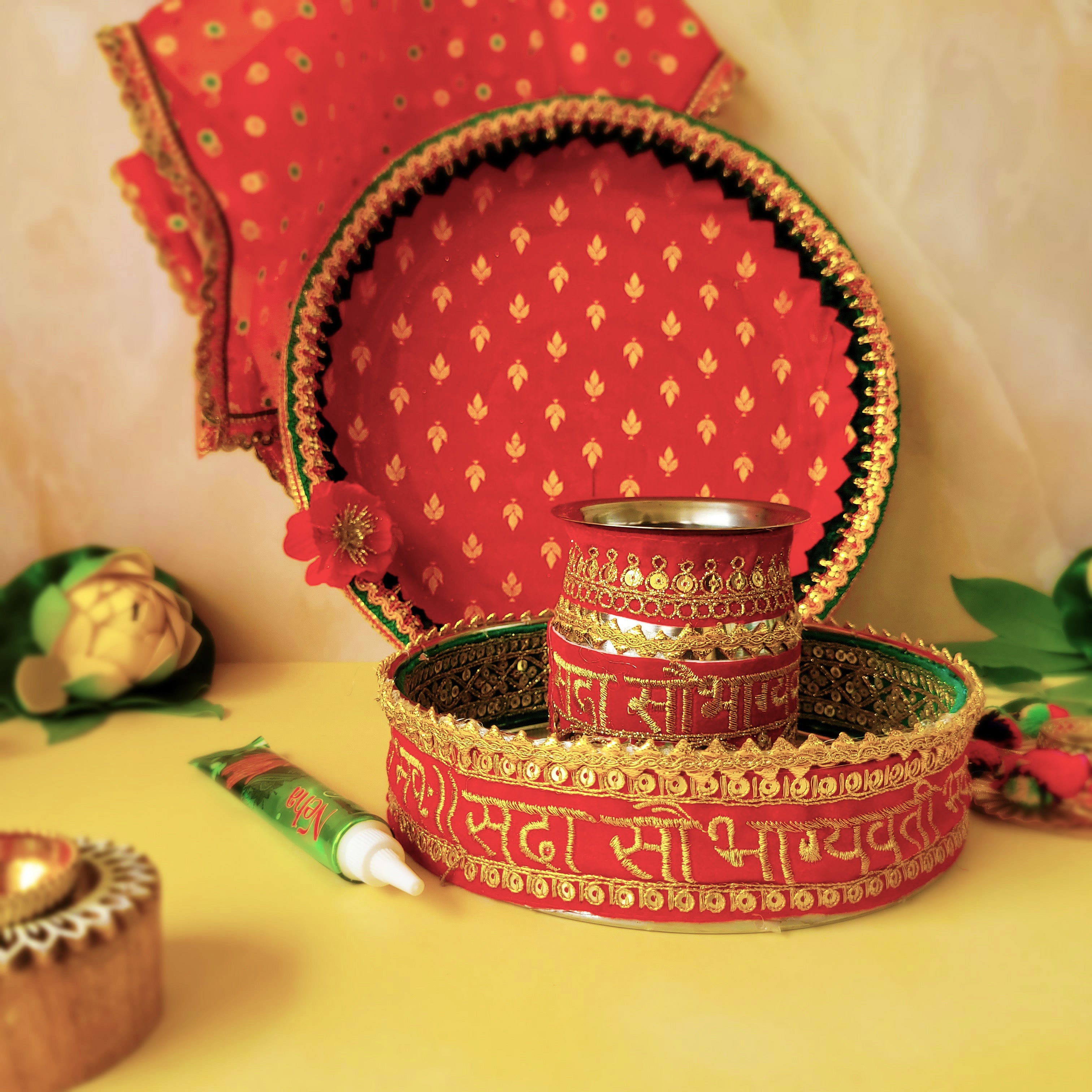 Karwa Chauth Red Set