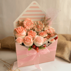    Scented Soy Wax Flower Envelope Bouquet available online at SweeDesi