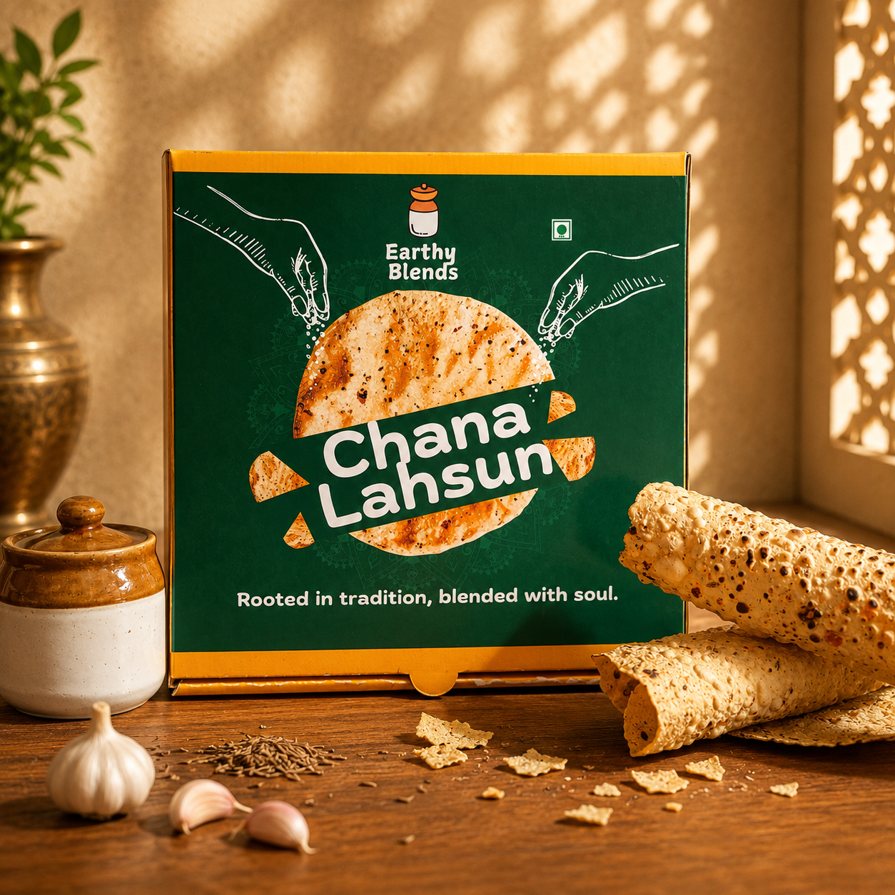 Chana Lahsun Papad - SweeDesi