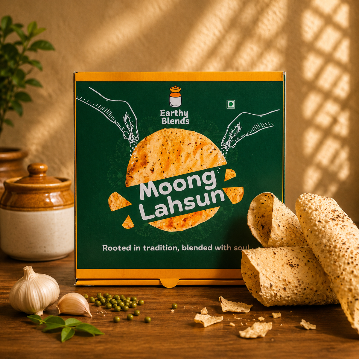 Moong Lahsun Papad - SweeDesi