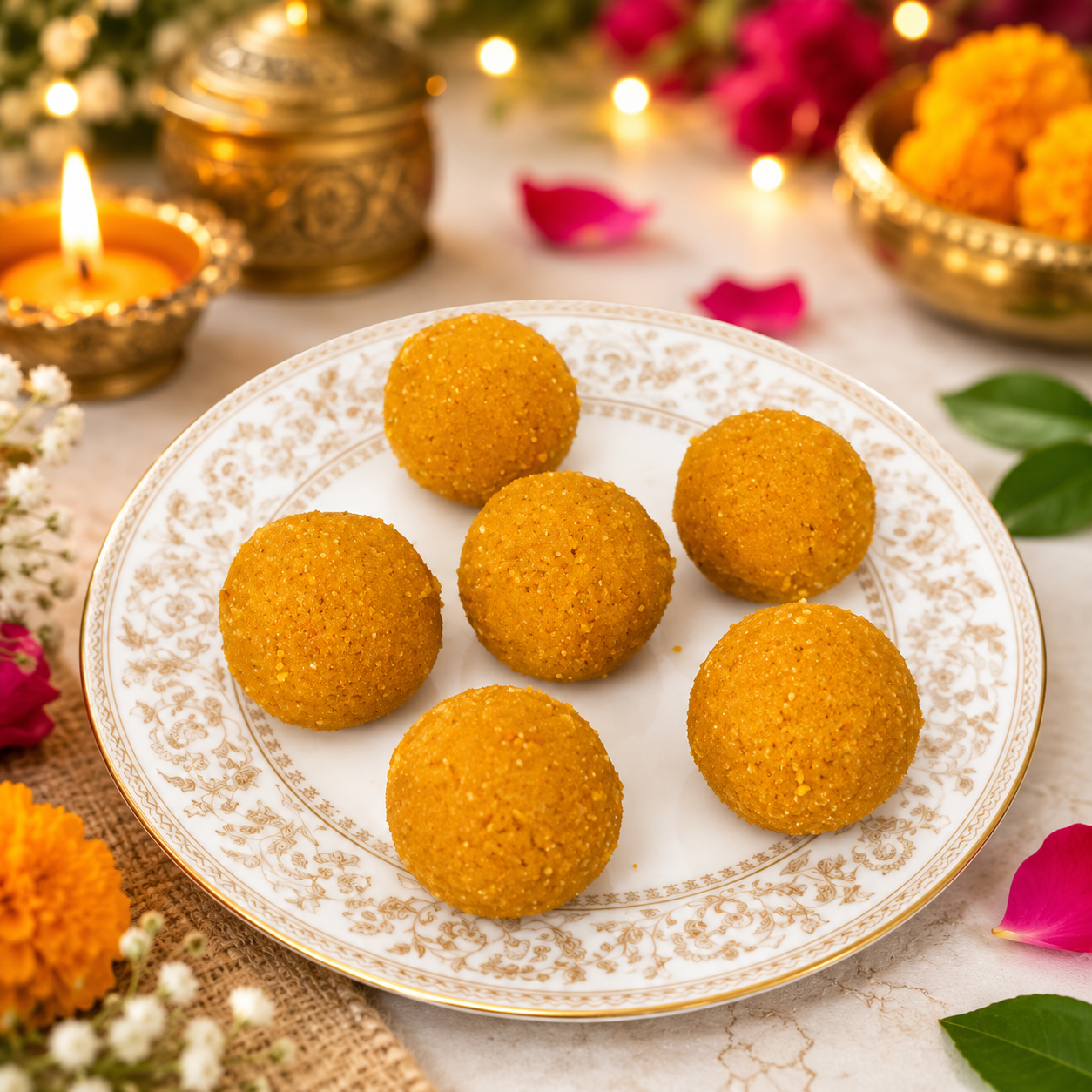 Besan Churma Laddu -500gm - SweeDesi