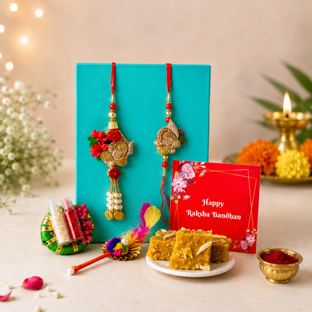 Bandhan Bhai-Bhabhi Rakhi Hamper 10 - SweeDesi