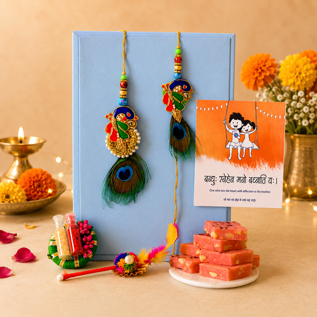Bandhan Bhai-Bhabhi Rakhi Hamper 2 - SweeDesi