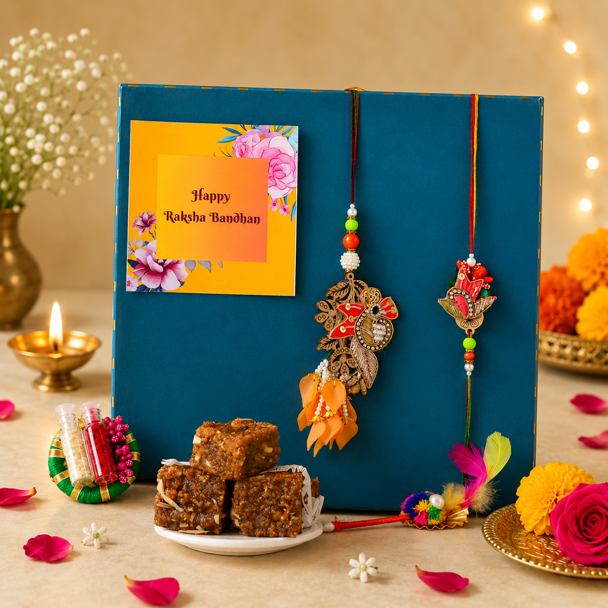 Bandhan Bhai-Bhabhi Rakhi Hamper 6 - SweeDesi