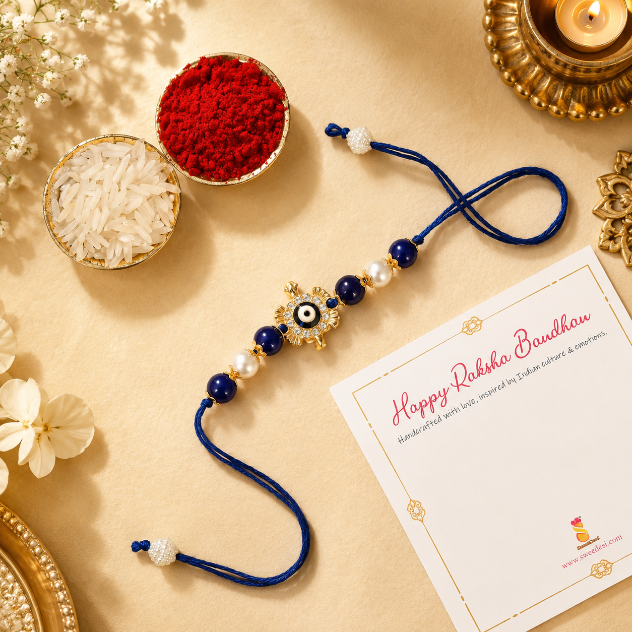 Evil Eye Turtle Rakhi - SweeDesi