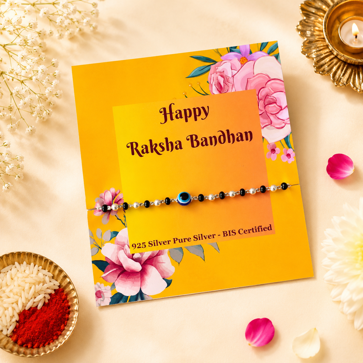 Bandhan Kids Silver "Evil Eye" Bracelet - SweeDesi