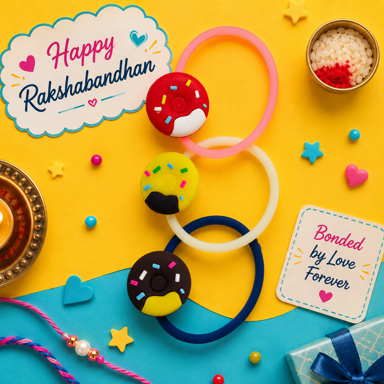 Kids Sweet Sprinkles Rakhi Trio - SweeDesi