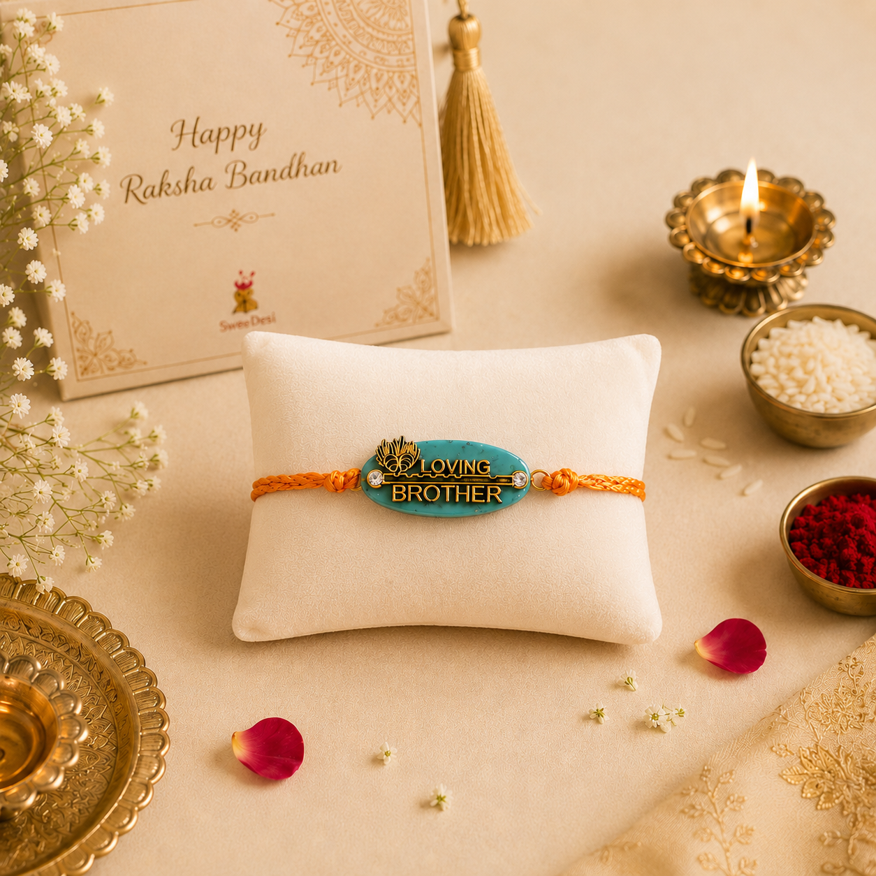 Bandhan Loving Brother Rakhi - SweeDesi