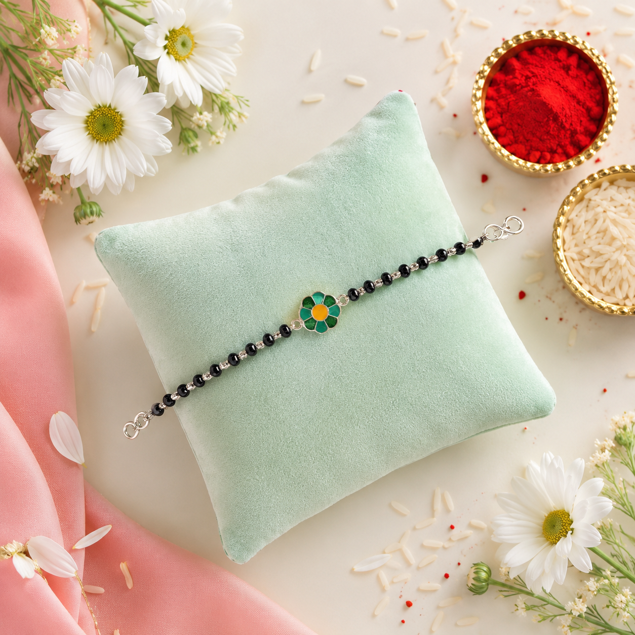 Bandhan Kids Silver "Flower" Bracelet - SweeDesi