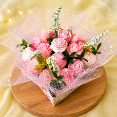 Scented Soy Wax Flower Square Bouquet - SweeDesi