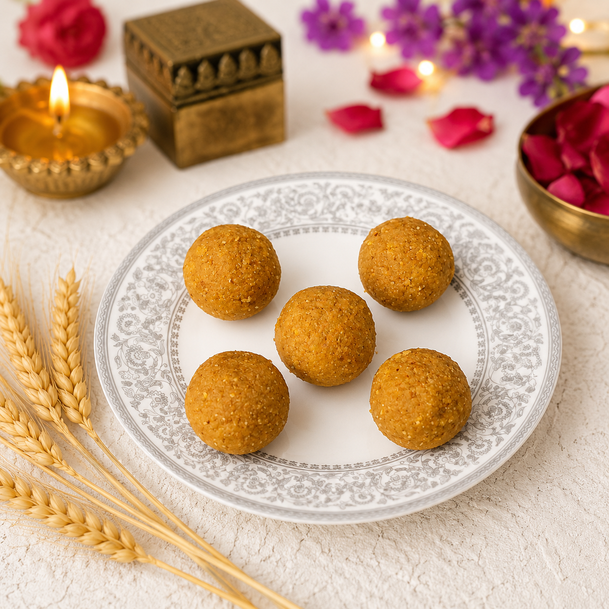 Wheat Churma Laddu - 500gm - SweeDesi