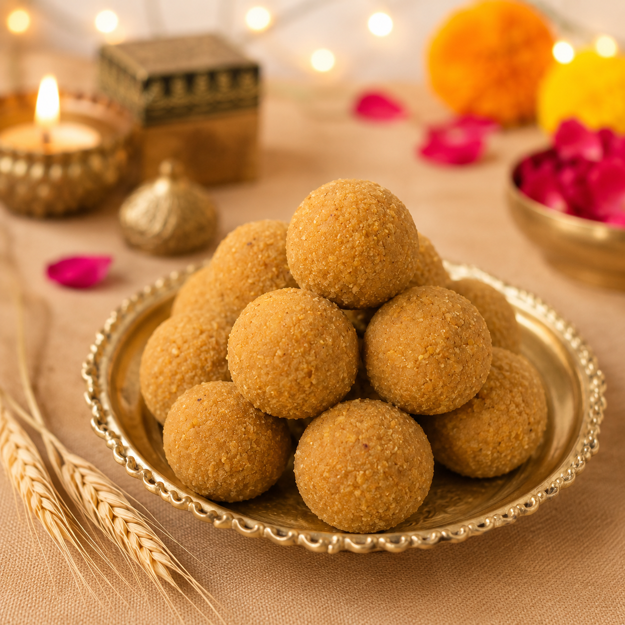 Wheat Churma Laddu - 500gm - SweeDesi
