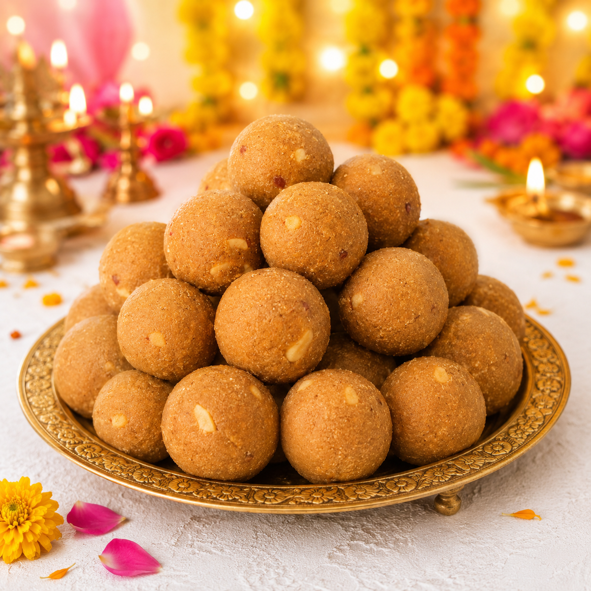 SugarFree Mewa Aata Laddu - 500gm - SweeDesi