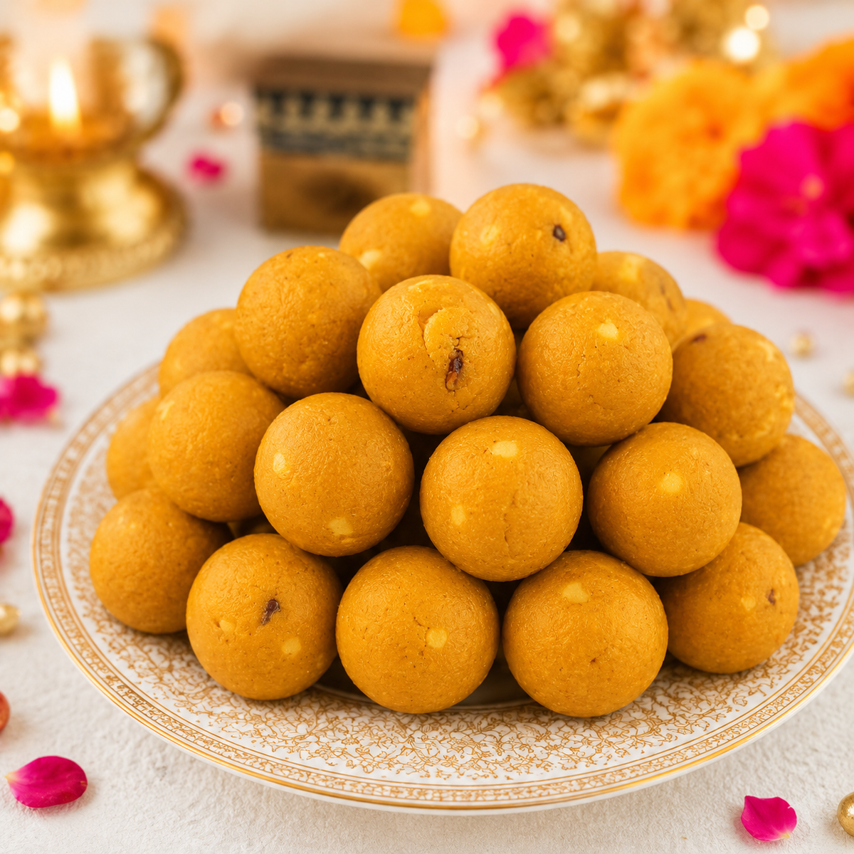 Sugar Free Besan Dry Fruit Laddu - 500gm - SweeDesi