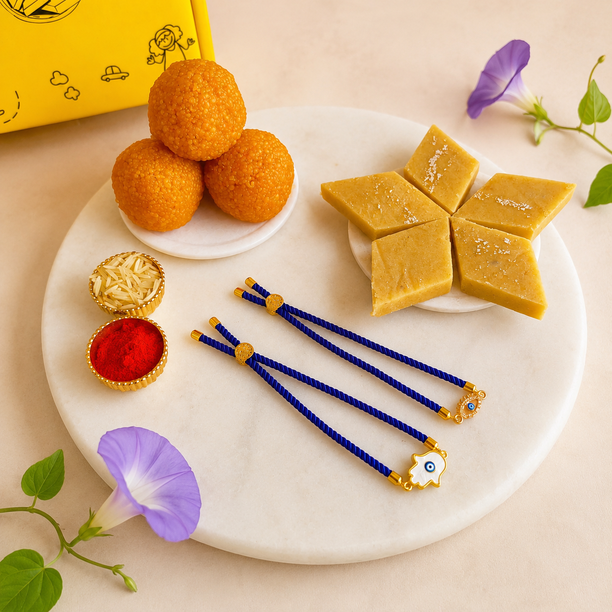 Bandhan Bhai-Bhabhi Evil Eye Rakhi Set - SweeDesi