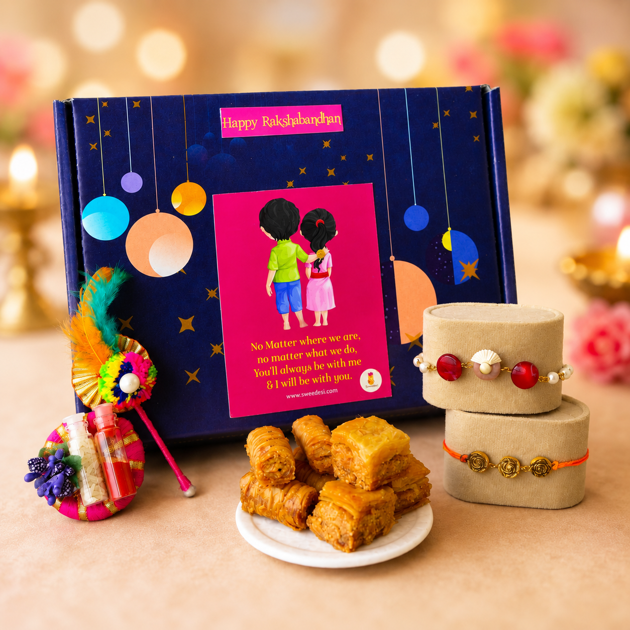 Bandhan Bhai - Bhabhi Rakhi Hamper 22 - SweeDesi