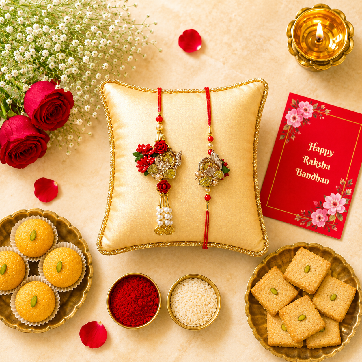 Bandhan Bhai-Bhabhi Rakhi Hamper 10 - SweeDesi