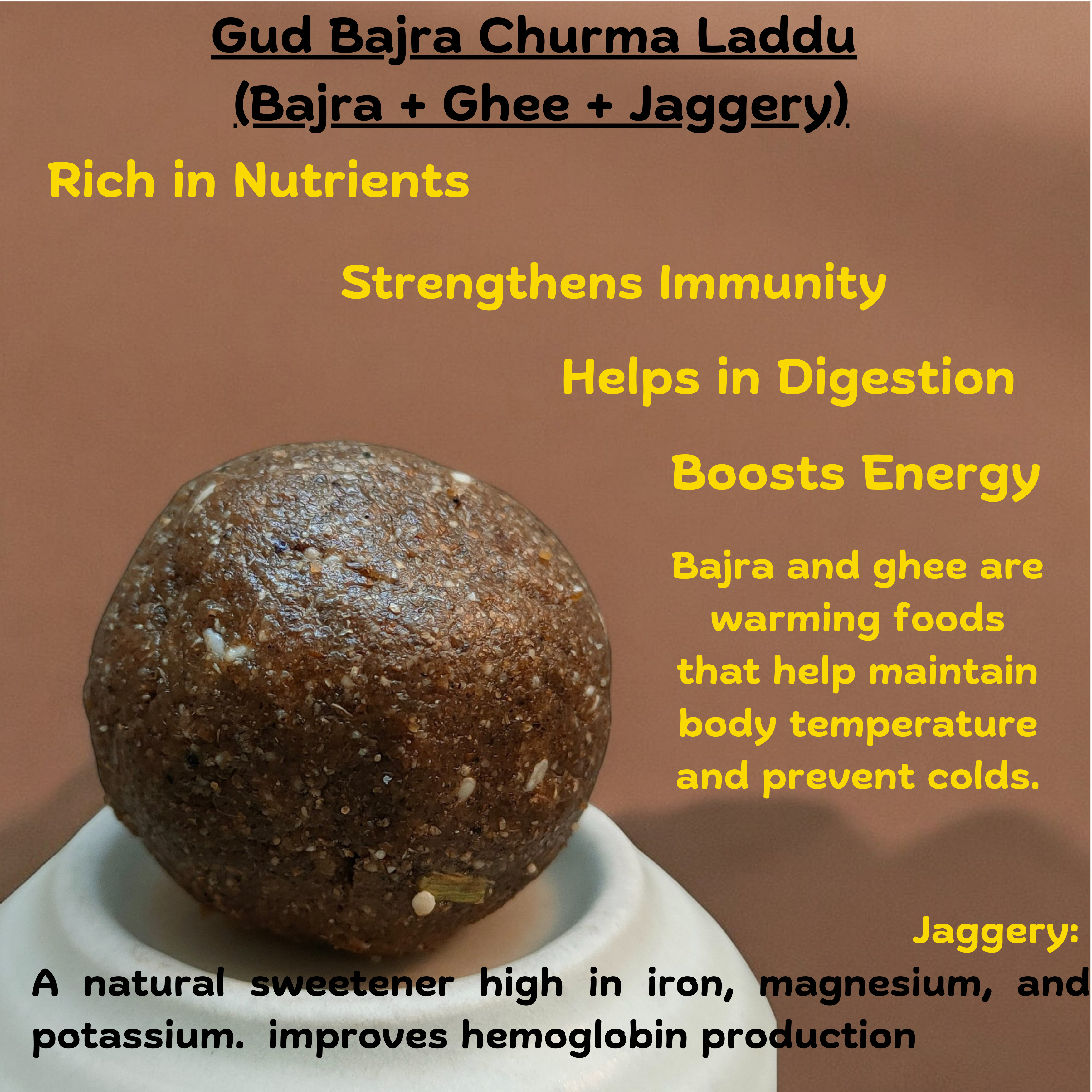 Gud Bajra Churma Laddu  - SweeDesi