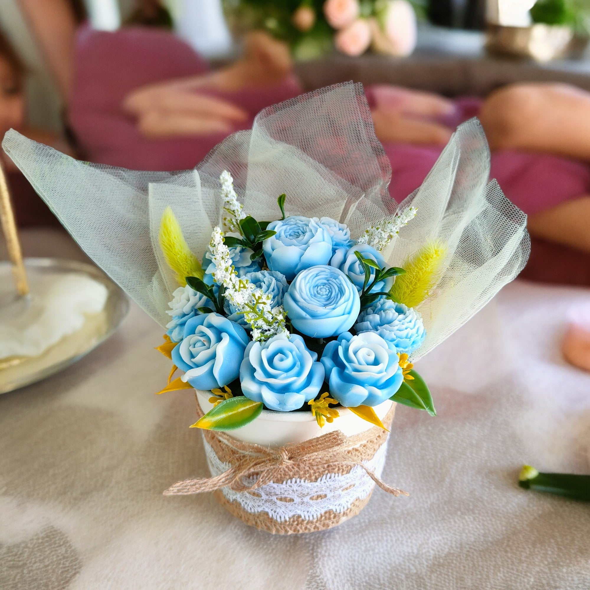 Scented Soy Wax Flower Round Bouquet - SweeDesi